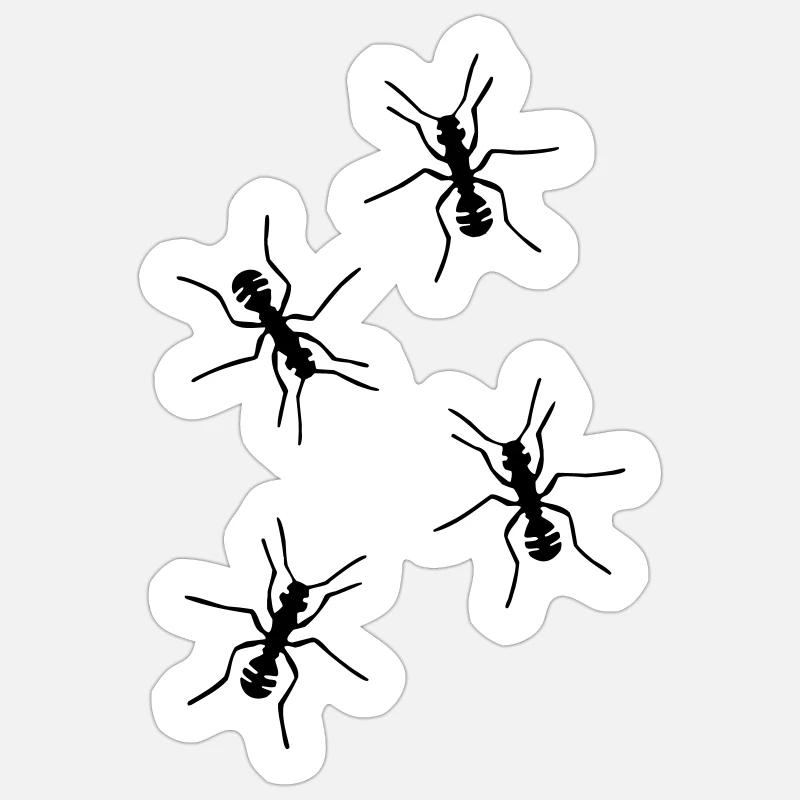 fourmi - Sticker taille S (10 x 10 cm) - blanc mat