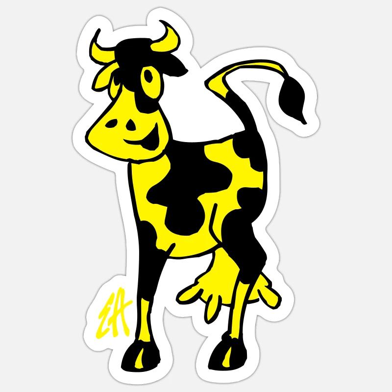 Kuh - Sticker Größe S (10 x 10 cm) - Mattweiß