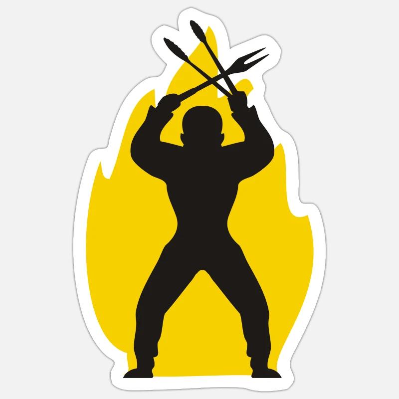 bbq - Sticker size S (10 x 10 cm) - white matte