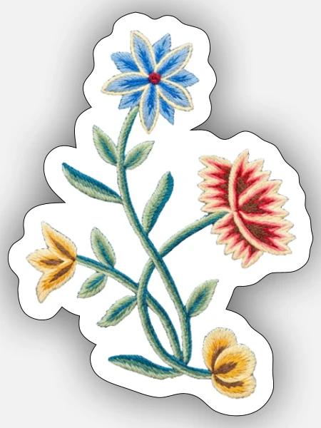 Stickmotiv Nordland Bunad - Sticker Größe S (10 x 10 cm) - Mattweiß