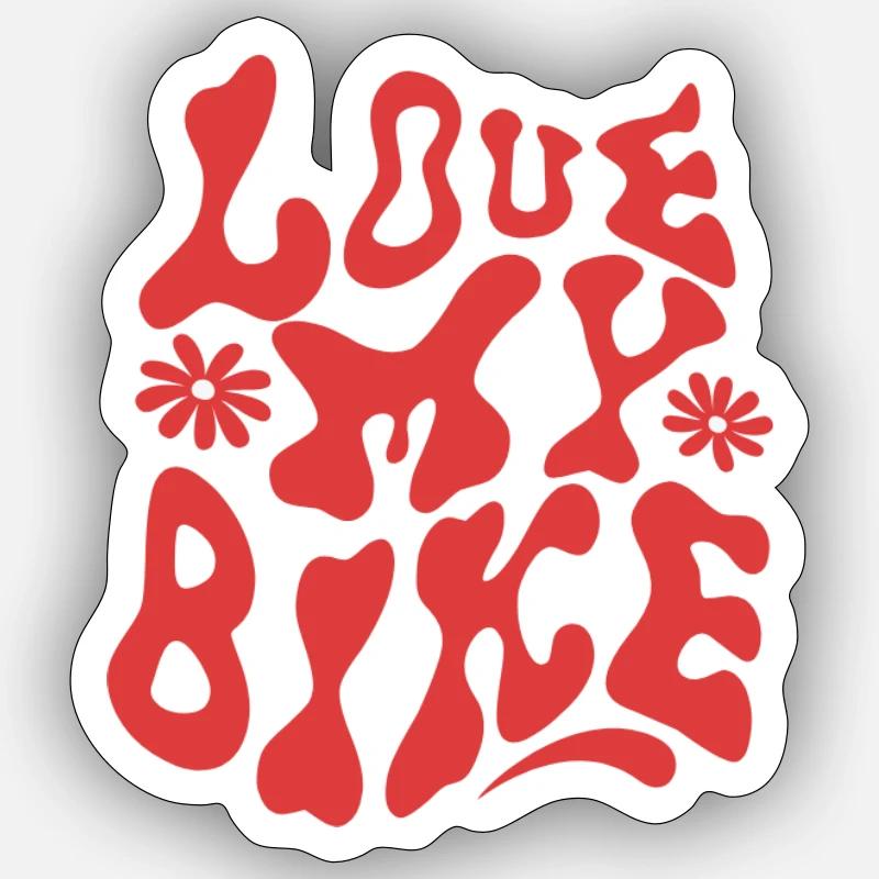 J’adore mon vélo - Sticker taille S (10 x 10 cm) - blanc mat