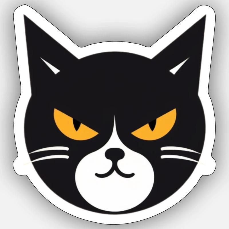 Chat en colère dans un style vectoriel Sticker taille S (10 x 10 cm)