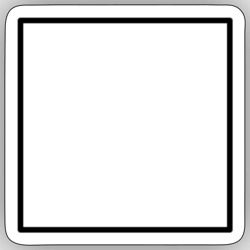 Square black simple - Sticker size S (10 x 10 cm) - white matte