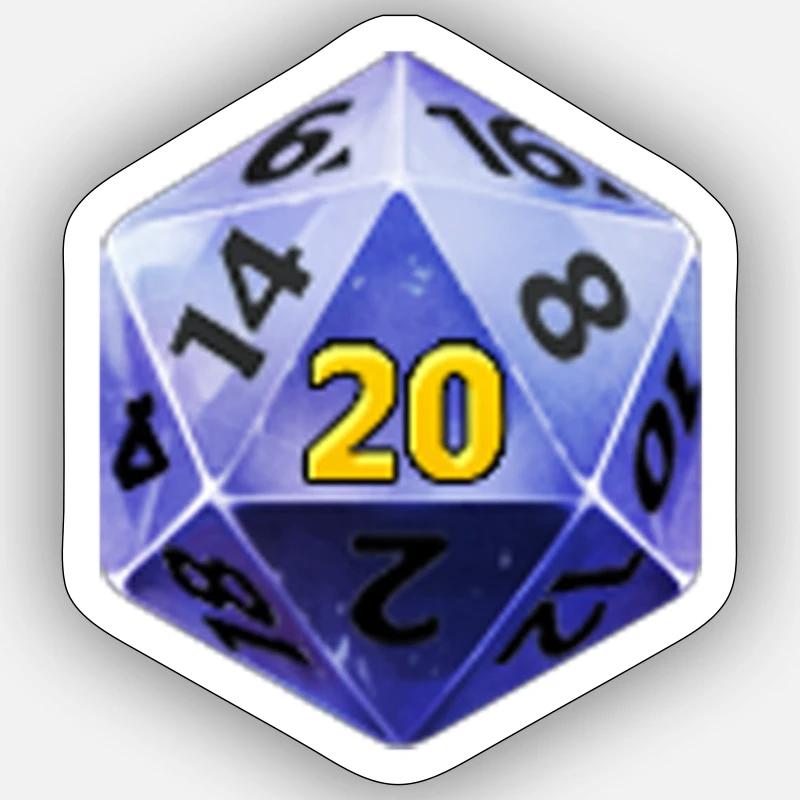 d20 - Sticker size S (10 x 10 cm) - white matte