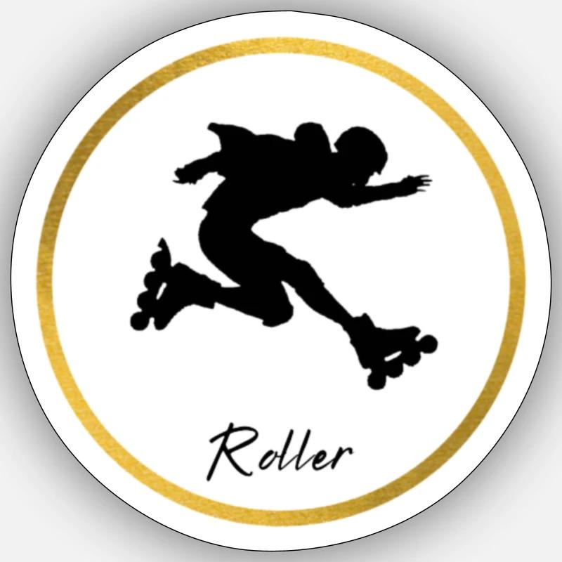 Roller - Sticker taille S (10 x 10 cm) - blanc mat