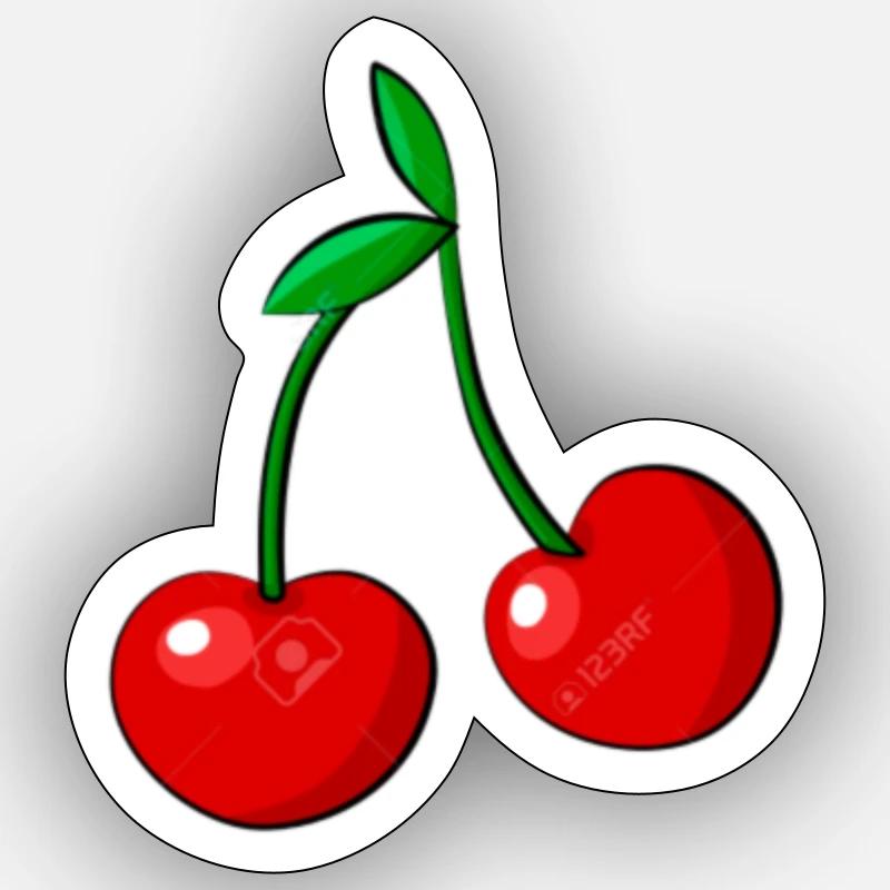 Kirsche - Sticker Größe S (10 x 10 cm) - Mattweiß