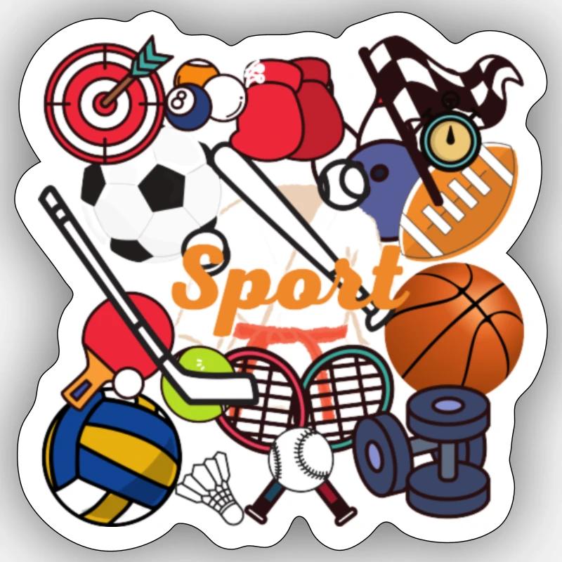 Multi sports - Sticker taille S (10 x 10 cm) - blanc mat