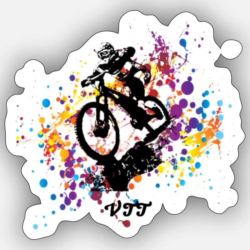VTT - Sticker taille S (10 x 10 cm) - blanc mat