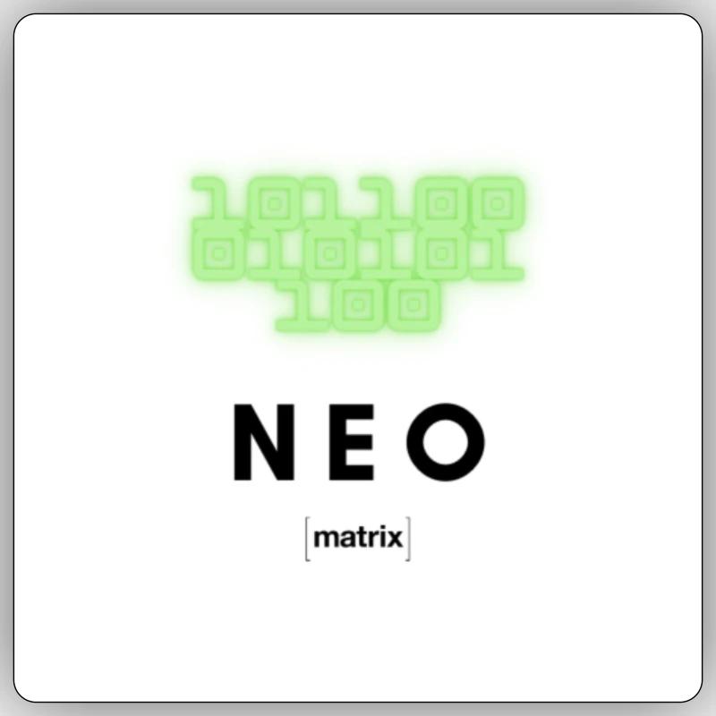 NEO Matrix Edition - Sticker taille S (10 x 10 cm) - blanc mat