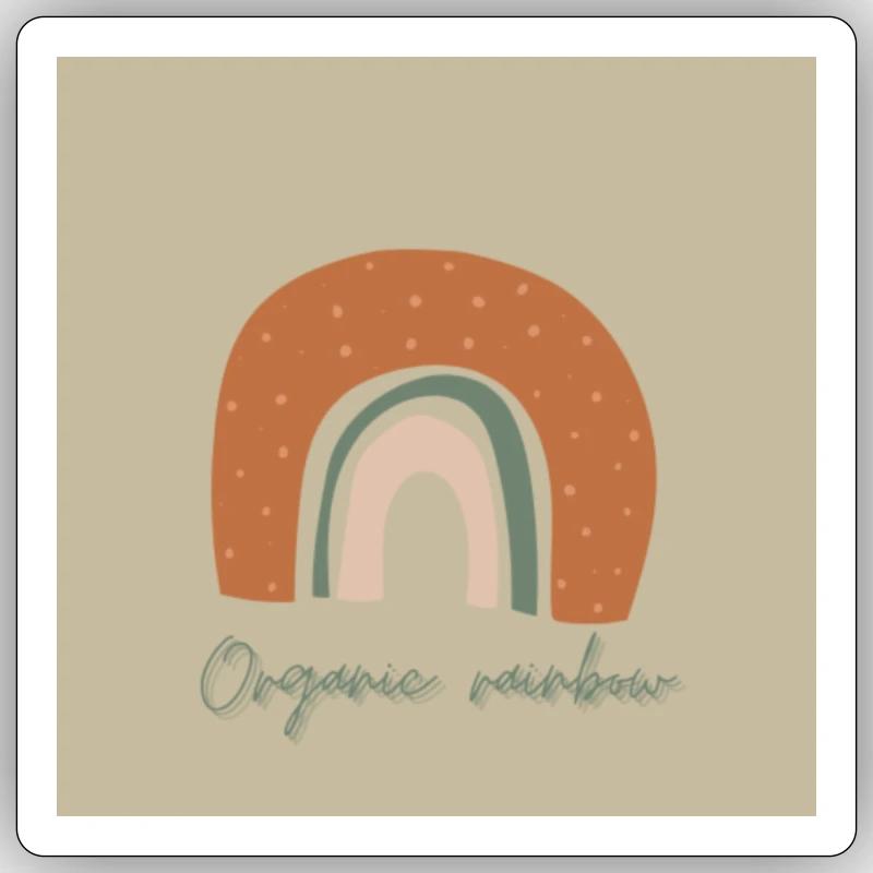 Bio-Regenbogen - Sticker Größe S (10 x 10 cm) - Mattweiß