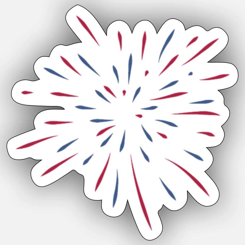 Feu d'artifice - Sticker taille S (10 x 10 cm) - blanc mat