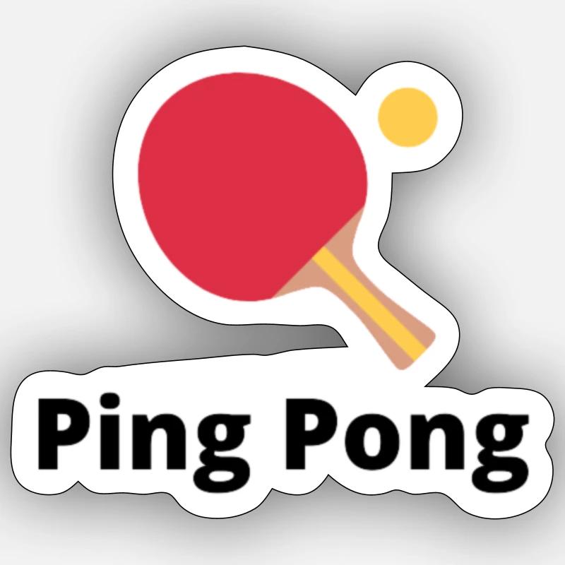 PING PONG - Sticker Größe S (10 x 10 cm) - Mattweiß