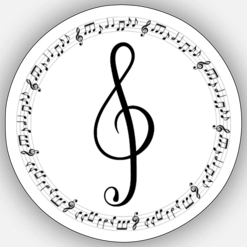 NOTE DE MUSIQUE - Sticker taille S (10 x 10 cm) - blanc mat