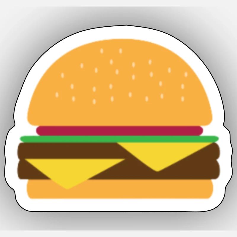Cheese Burger Logo - Sticker taille S (10 x 10 cm) - blanc mat