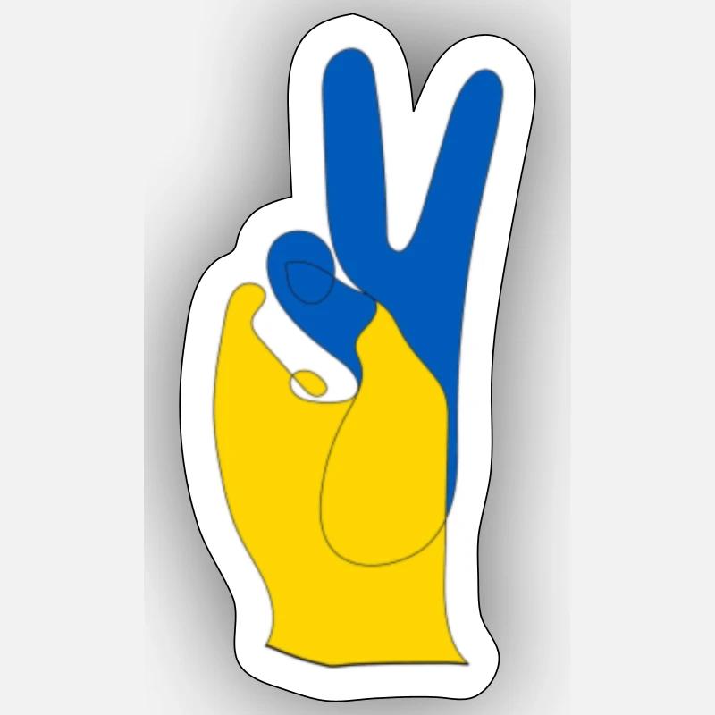 Ukraine - Sticker taille S (10 x 10 cm) - blanc mat