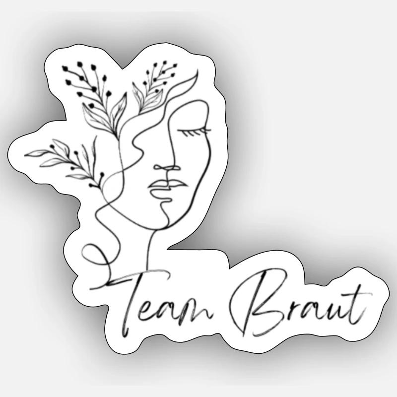 Team Braut - Sticker Größe S (10 x 10 cm) - Mattweiß