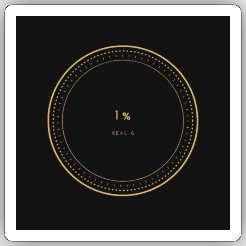 1 % - Sticker Größe S (10 x 10 cm) - Mattweiß