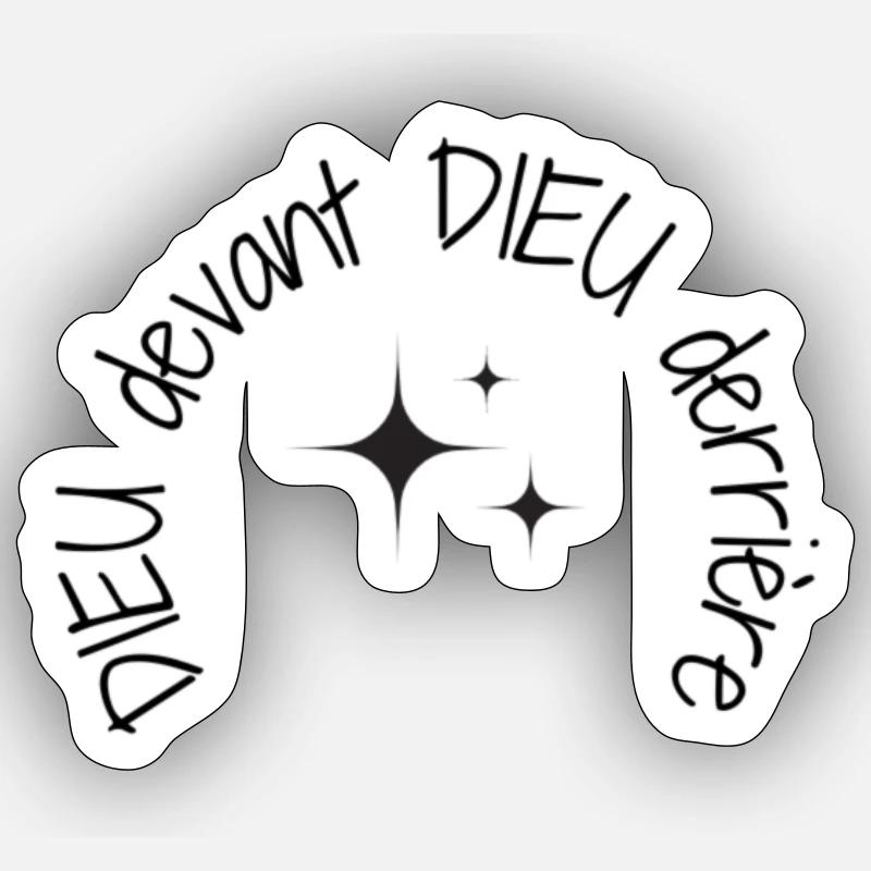 DIEU devant DIEU derrière removebg preview Sticker taille S (10 x 10 cm)