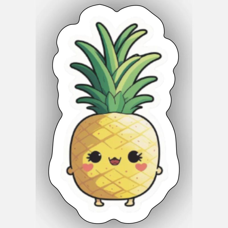 Kawaii pineapple Sticker size S (10 x 10 cm)