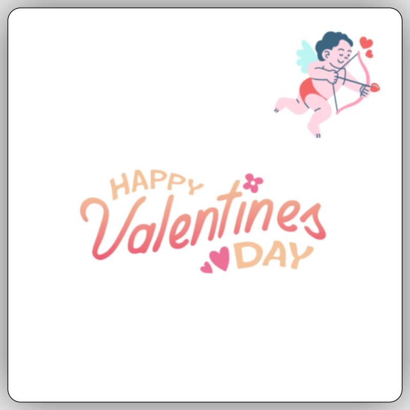 valentin - Sticker Größe S (10 x 10 cm) - Mattweiß