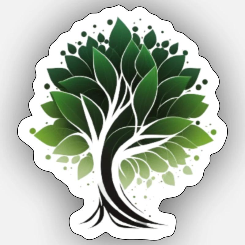 Tree with a cool design - Sticker Größe S (10 x 10 cm) - Mattweiß
