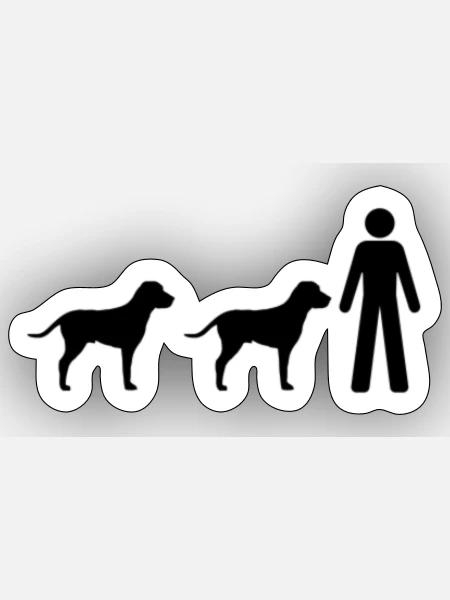 Hundemensch - Sticker Größe S (10 x 10 cm) - Mattweiß