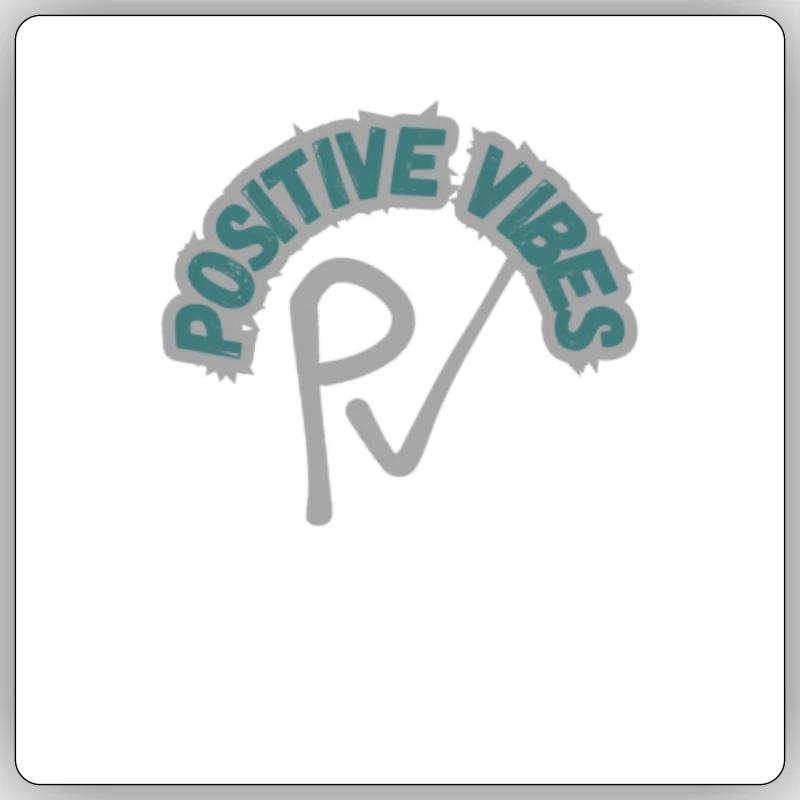 POSITIVE VIBES - Sticker taille S (10 x 10 cm) - blanc mat