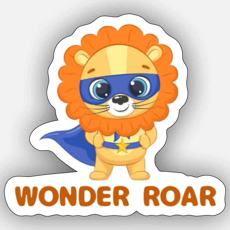 WONDER ROAR - Sticker size S (10 x 10 cm) - white matte