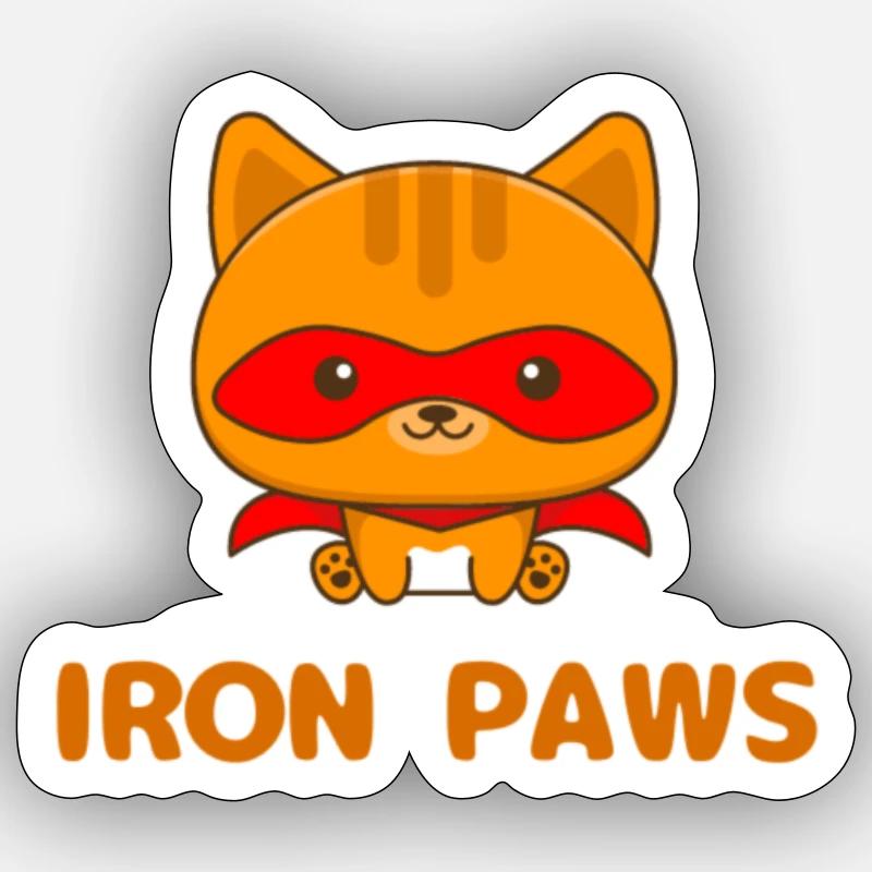 IRON PAWS - Sticker size S (10 x 10 cm) - white matte