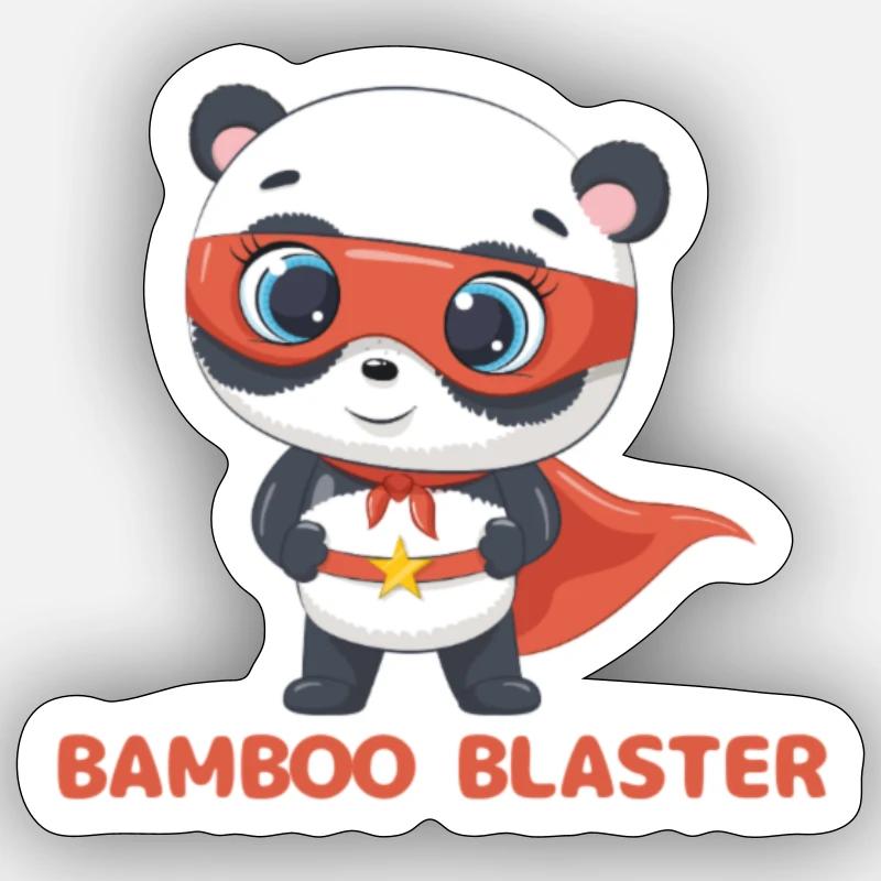 BAMBOO BLASTER - Sticker taille S (10 x 10 cm) - blanc mat