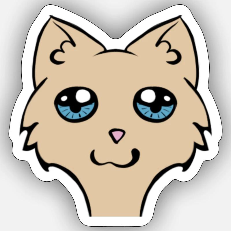 cat - Sticker size S (10 x 10 cm) - white matte