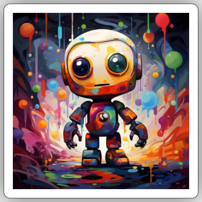 TechnoArt Delight: Wo Code auf Leinwand trifft! Sticker Größe S (10 x 10 cm)