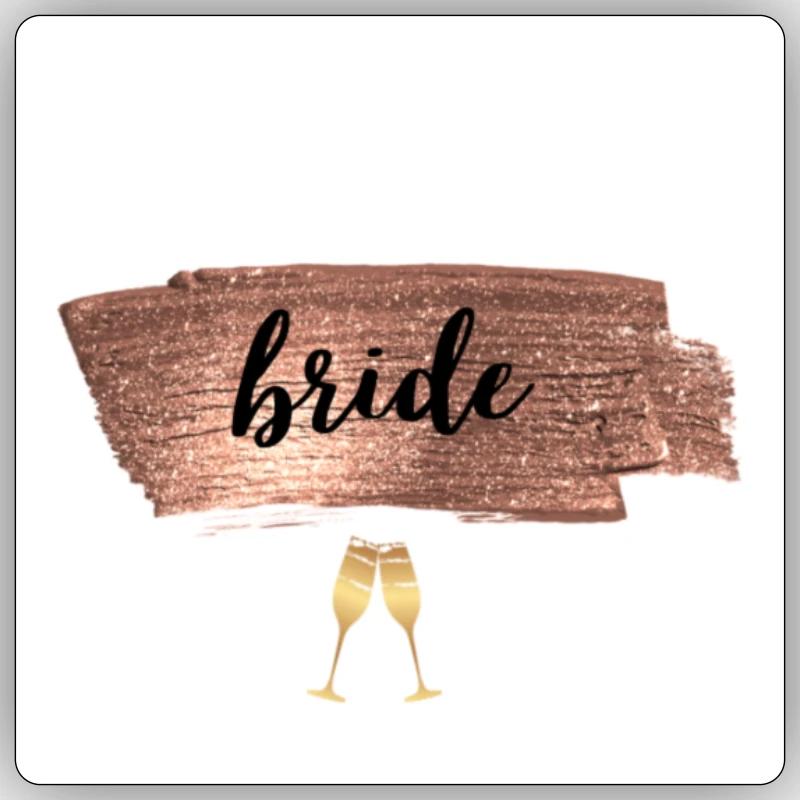 bride - Sticker Größe S (10 x 10 cm) - Mattweiß