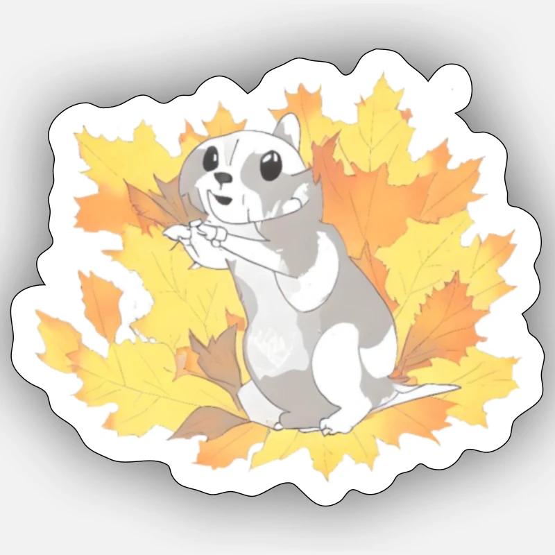 Goldener Herbst - Sticker Größe S (10 x 10 cm) - Mattweiß
