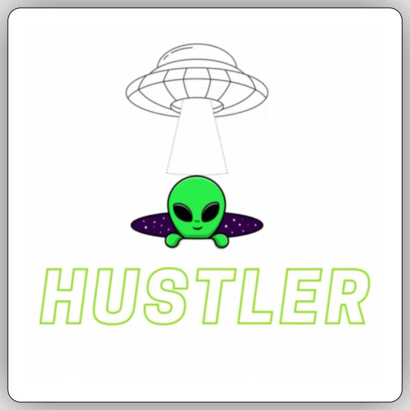 Colles Hustler tshirt - Sticker size S (10 x 10 cm) - white matte