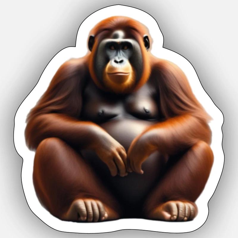 Orangutan Monkey Sticker size S (10 x 10 cm)