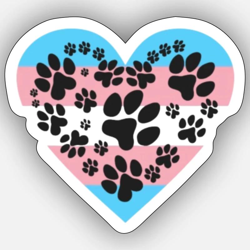Fierté du chiot trans Sticker taille S (10 x 10 cm)