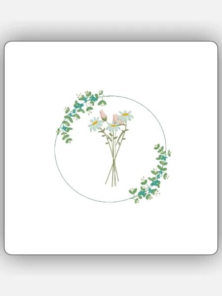 Blumenkranz - Sticker Größe S (10 x 10 cm) - Mattweiß