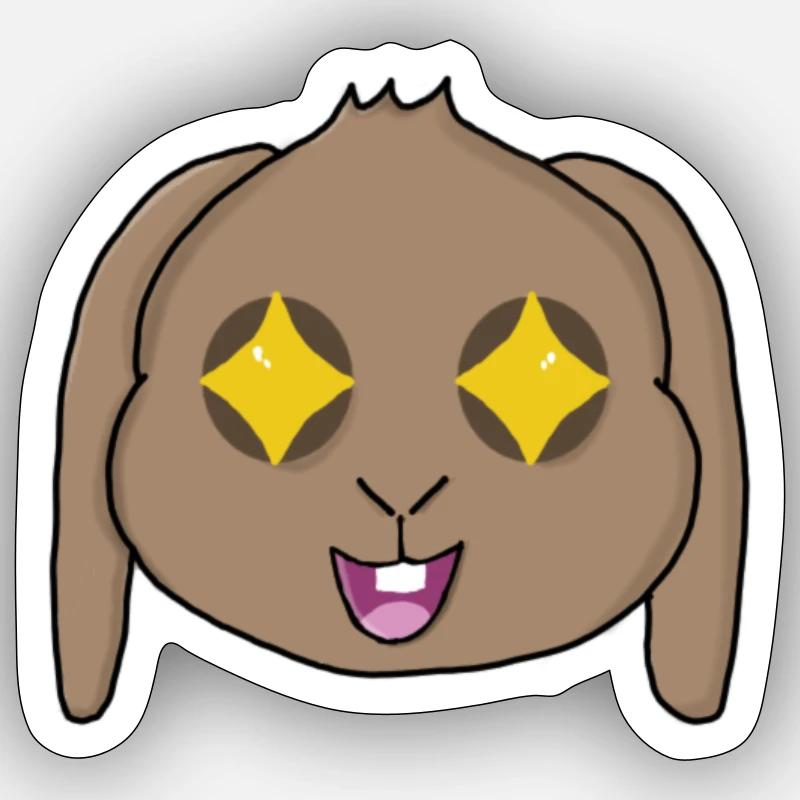 Lapine heureuse - Sticker taille S (10 x 10 cm) - blanc mat