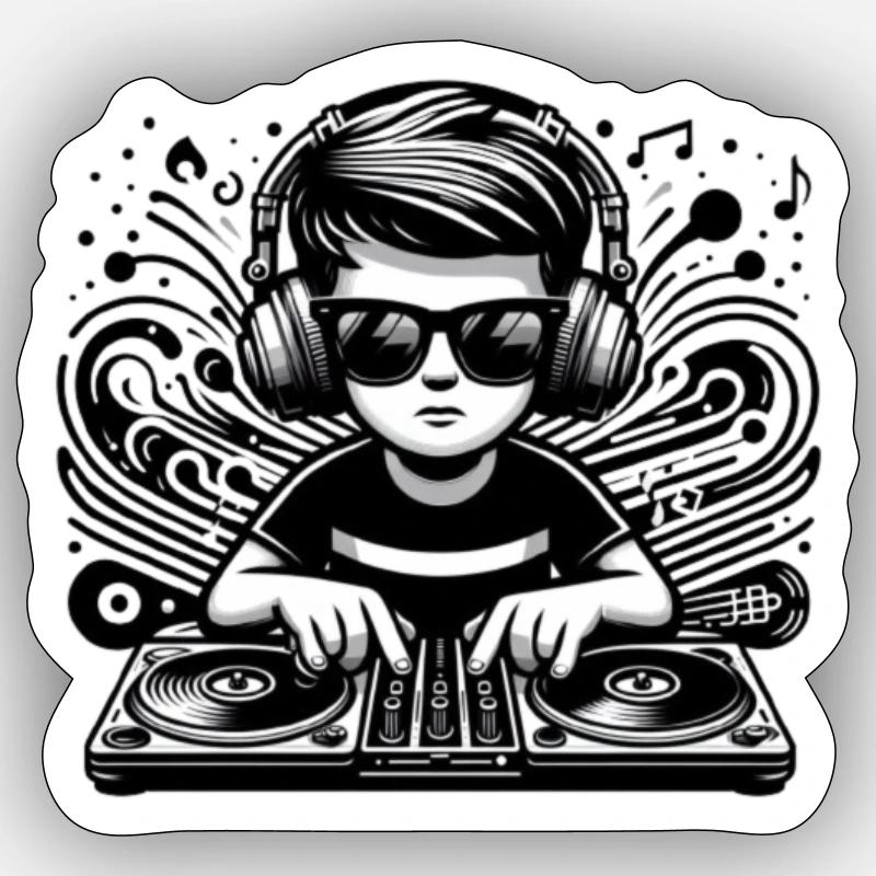 DJ4 - Sticker size S (10 x 10 cm) - white matte