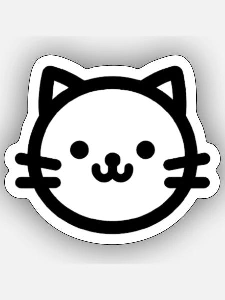 Minimalistisches Katzendesign - Sticker Größe S (10 x 10 cm) - Mattweiß