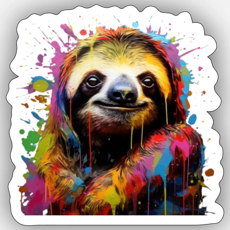 Faultier Design, Spraywork, Artwork Sticker Größe S (10 x 10 cm)