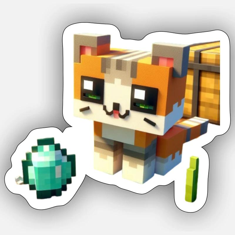 Chat Pixel Sticker taille S (10 x 10 cm)