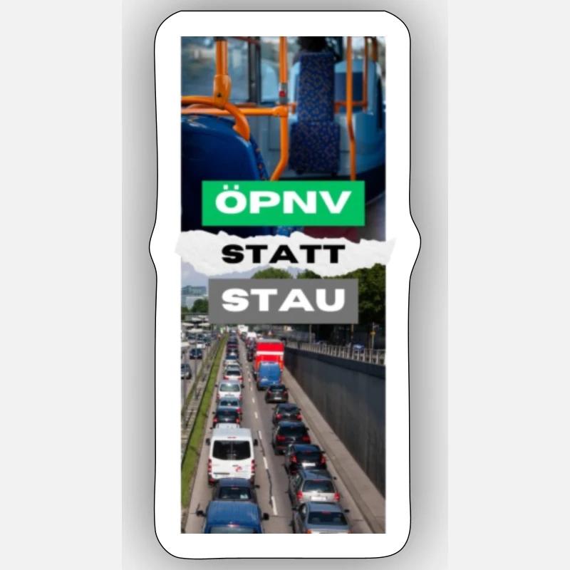 ÖPNV statt STAU - Sticker Größe S (10 x 10 cm) - Mattweiß