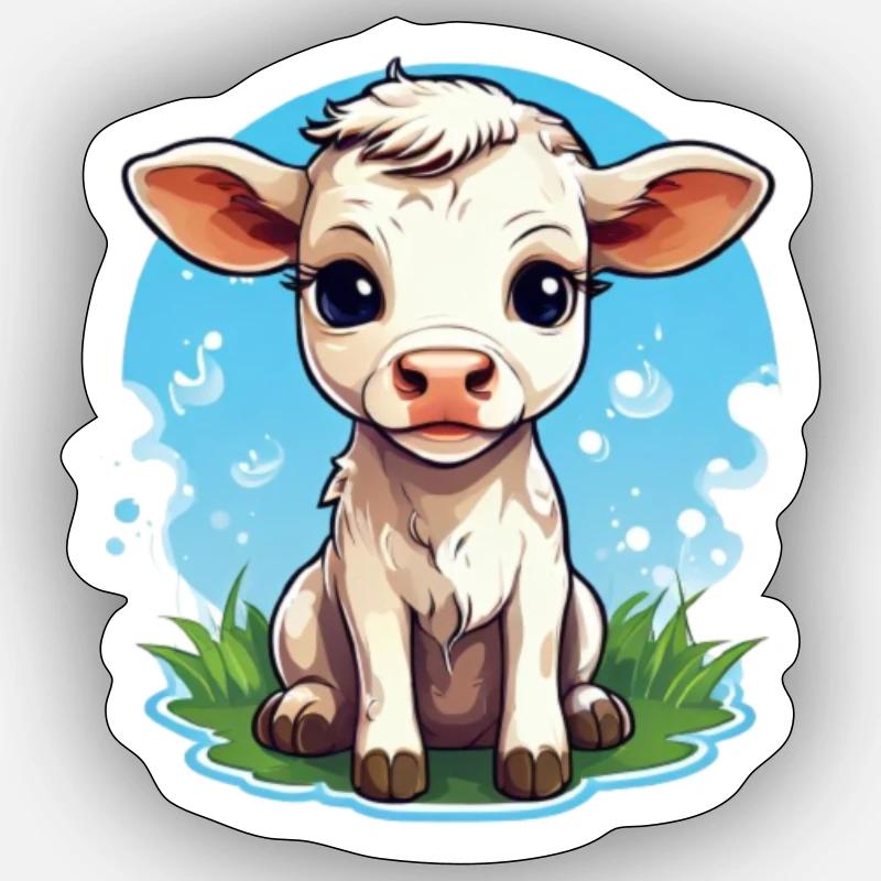 Mollets - Sticker taille S (10 x 10 cm) - blanc mat