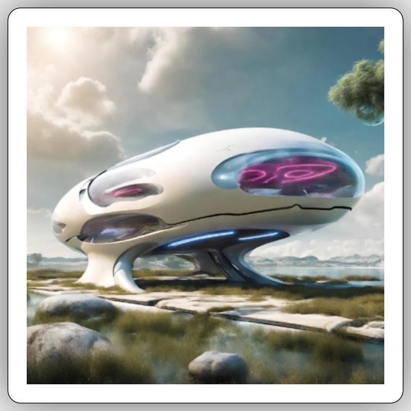 Utopian Future - Sticker Größe S (10 x 10 cm) - Mattweiß