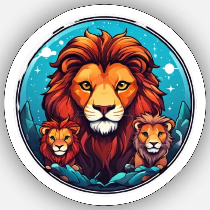 Buste de lion Sticker taille S (10 x 10 cm)