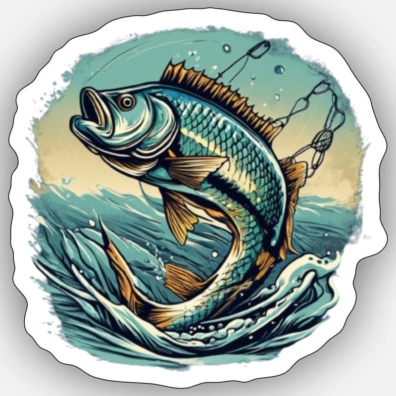 Fisch Sprung Sticker Größe S (10 x 10 cm)