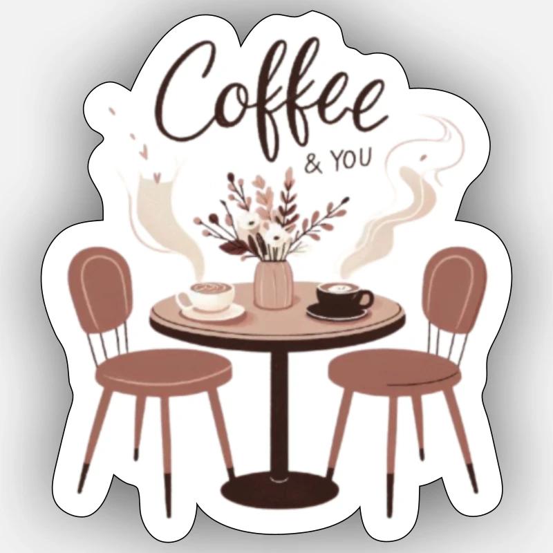 French Coffee - Sticker taille S (10 x 10 cm) - blanc mat