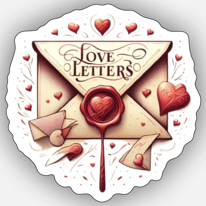 Lettre d'amour - Sticker taille S (10 x 10 cm) - blanc mat